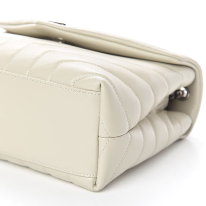 Saint Laurent Calfskin Y Quilted Monogram Small Loulou Chain Satchel Ivory 10 of 11