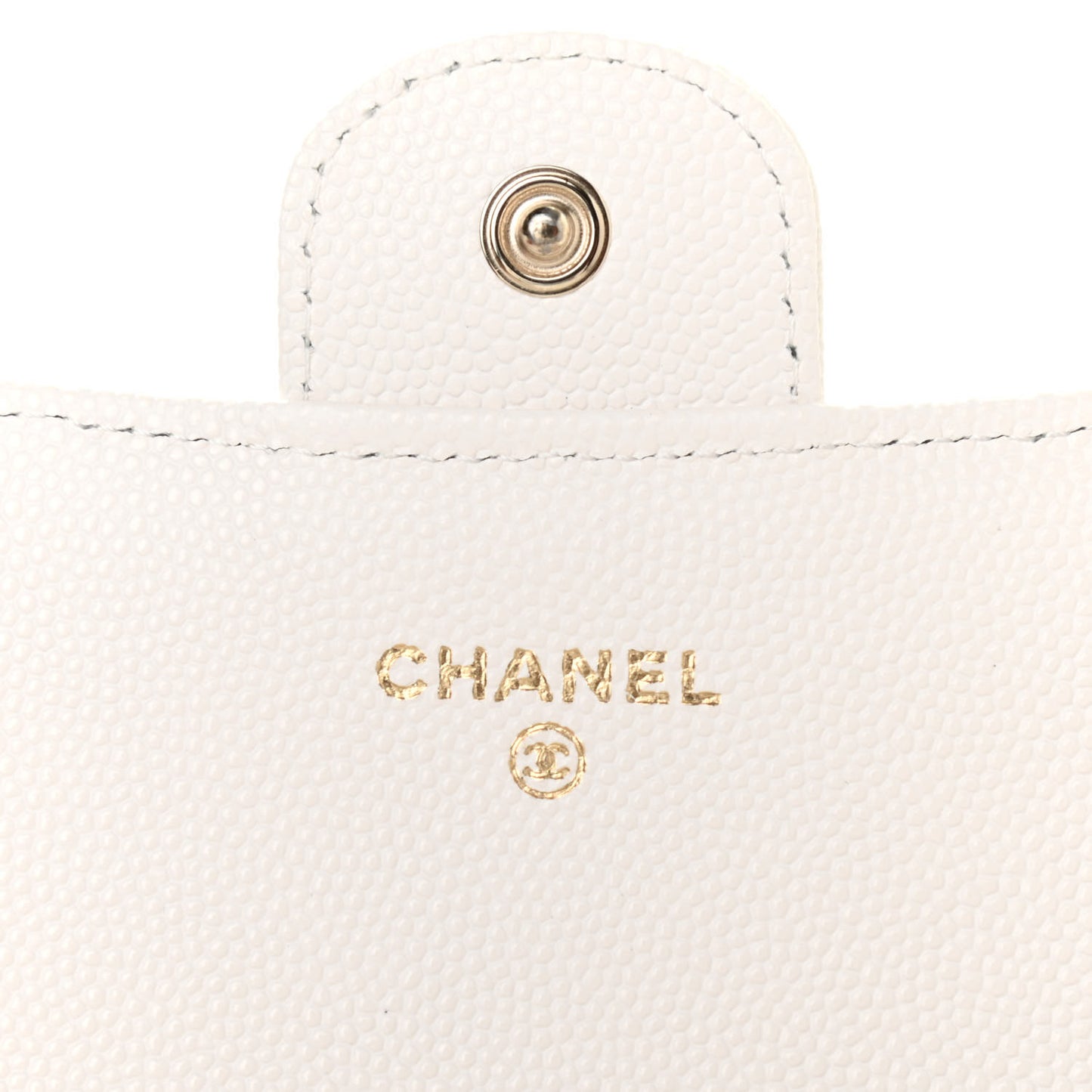 Caviar Quilted Large Flap Wallet White