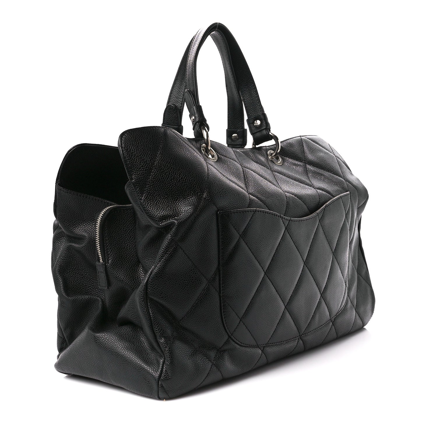 Soft Caviar Quilted CC Timeless Tote Black
