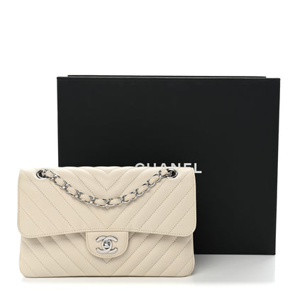 Chanel Calfskin Chevron Quilted Small Double Flap Ivory 12 of 12
