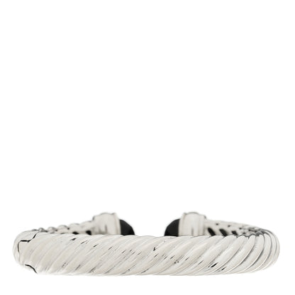 David Yurman Sterling Silver Diamond Black Onyx 10mm Waverly Bracelet 2 of 3