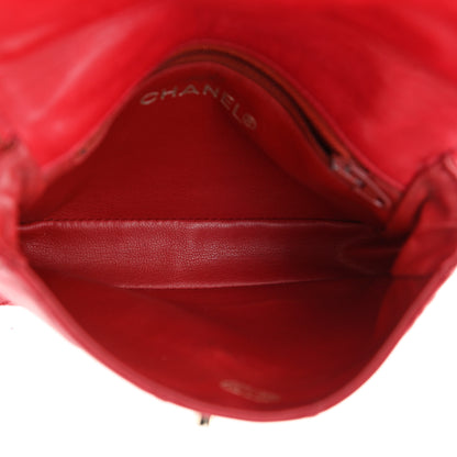 Chanel Lambskin Diamond Stitched Waist Chain Belt Flap Bag Red 5 of 12