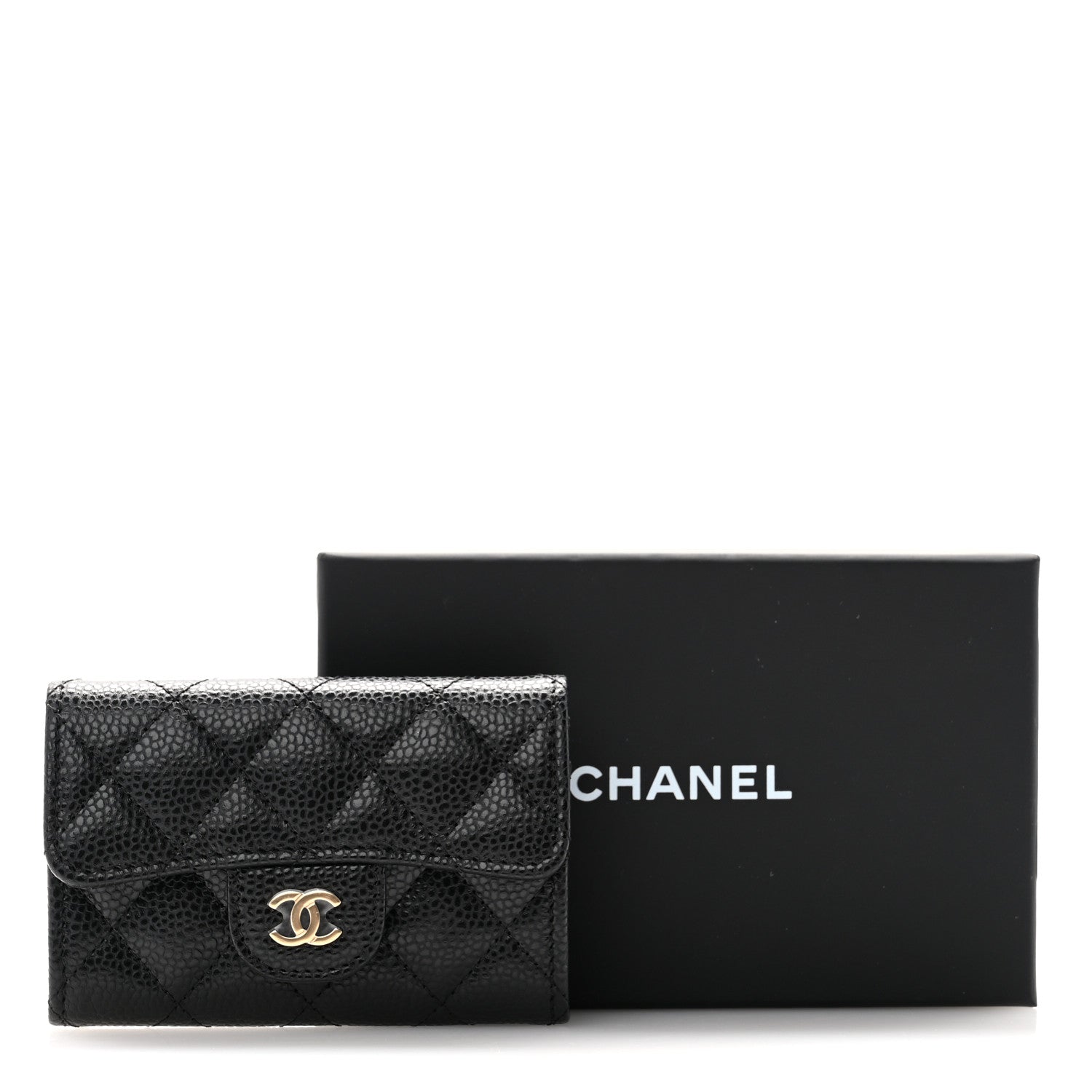 Chanel Caviar Quilted Flap Card Holder Wallet Black 9 of 9