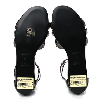 Hermes Nappa Venus Sandals 36 Multicolore Dore Vieilli 5 of 8