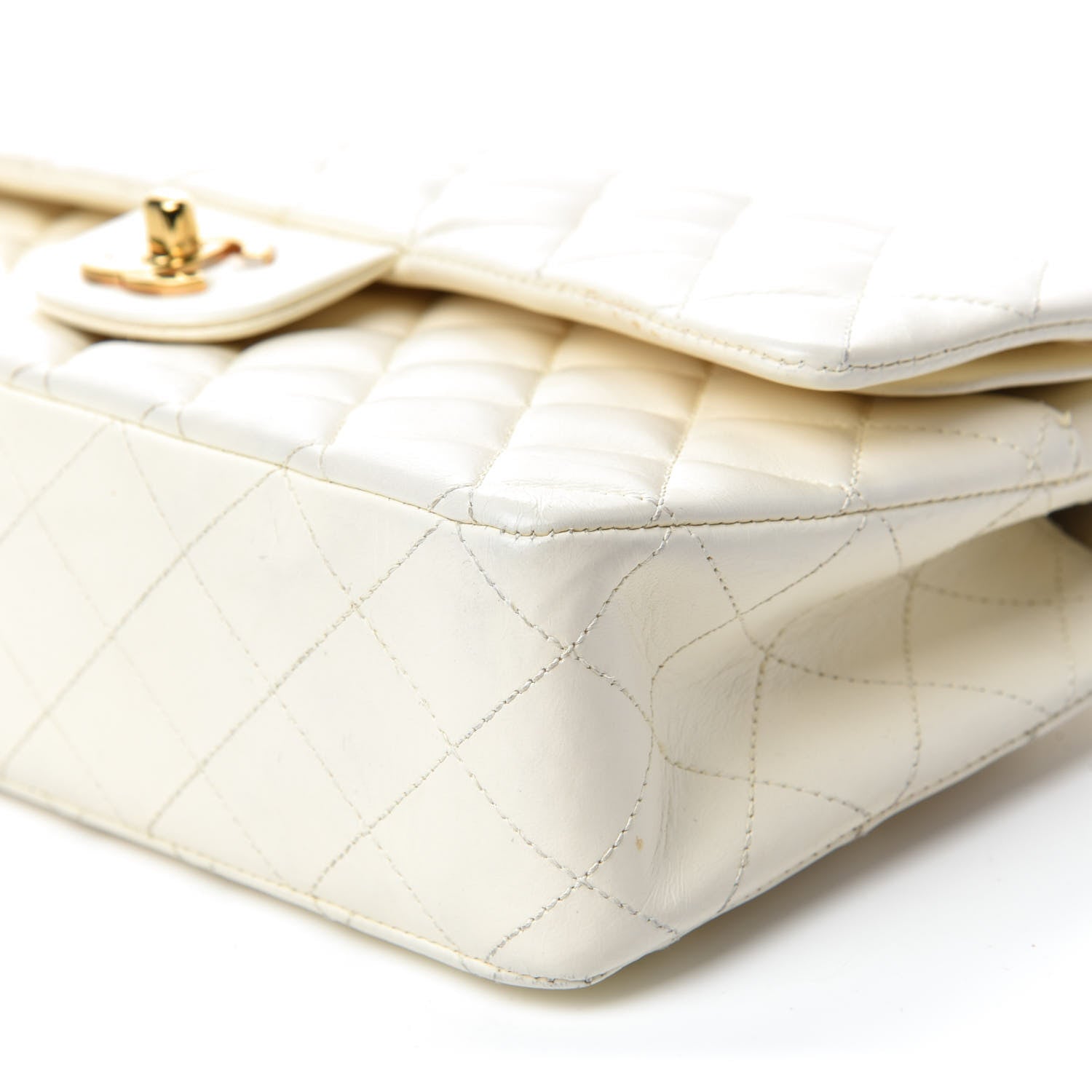 Chanel Lambskin Quilted Medium Double Flap White 7 of 25