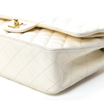 Chanel Lambskin Quilted Medium Double Flap White 7 of 25