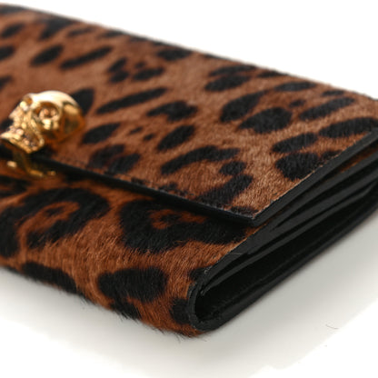 Alexander McQueen Calf Hair Leopard Print Skull Continental Wallet 6 of 20
