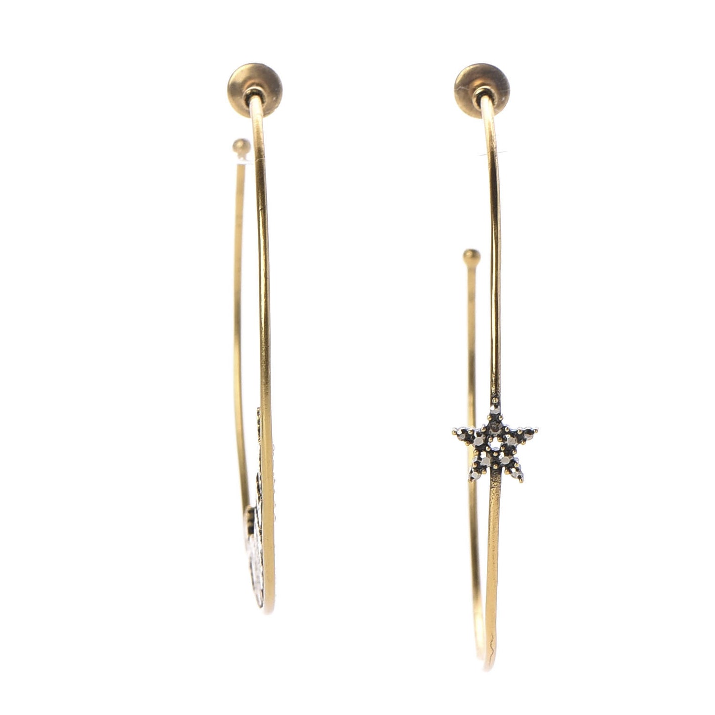 Metal Crystal J'Adior Hoop Earrings Aged Gold
