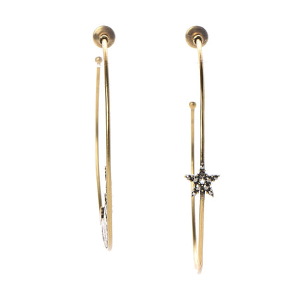 Christian Dior Metal Crystal J'Adior Hoop Earrings Aged Gold 1 of 4