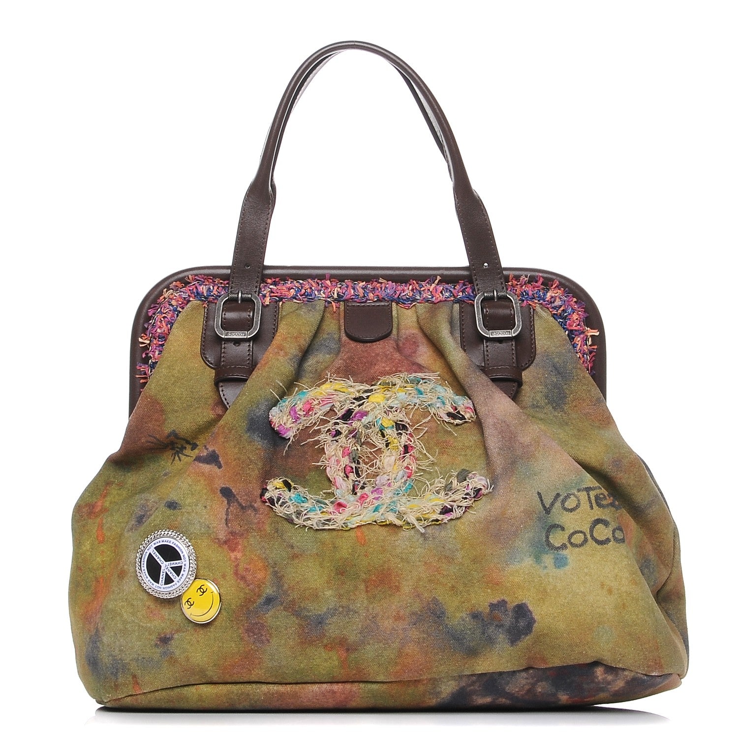Chanel Washed Toile Graffiti On The Pavements Bowler Khaki Multicolor 1 of 7