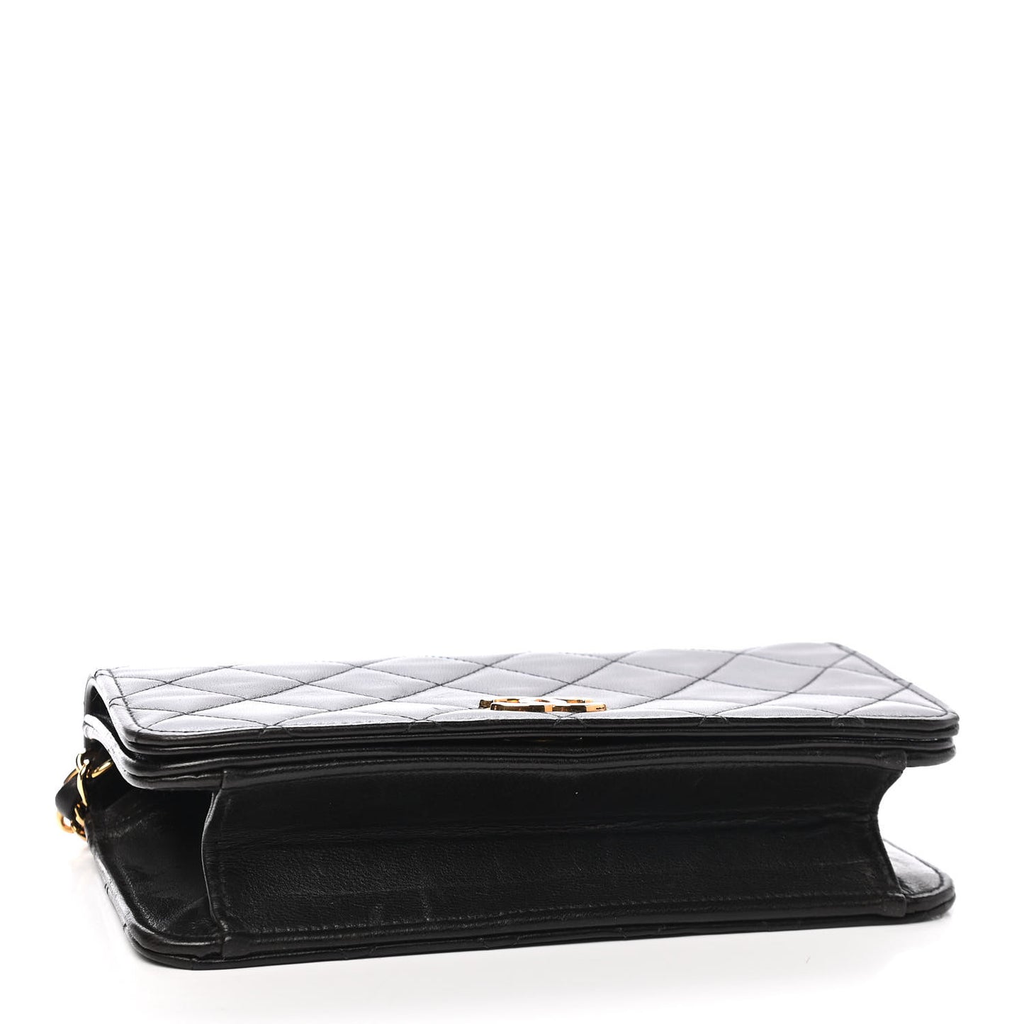 Lambskin Quilted Small Single Flap Black