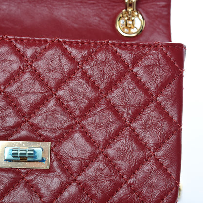 Chanel Aged Calfskin Quilted 2.55 Reissue Mini Flap Red 10 of 12