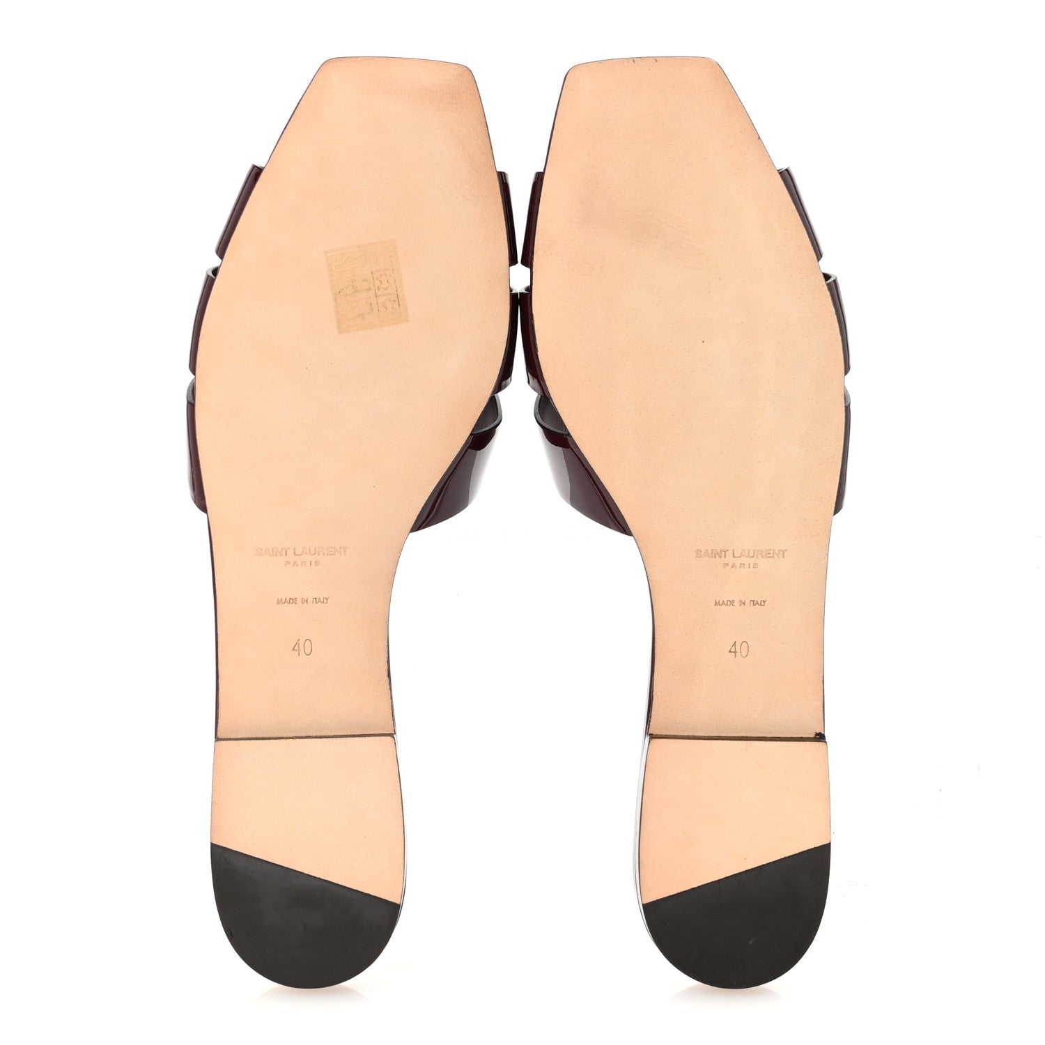 Saint Laurent Patent Tribute 05 Slide Sandals 40 Burgundy 6 of 9