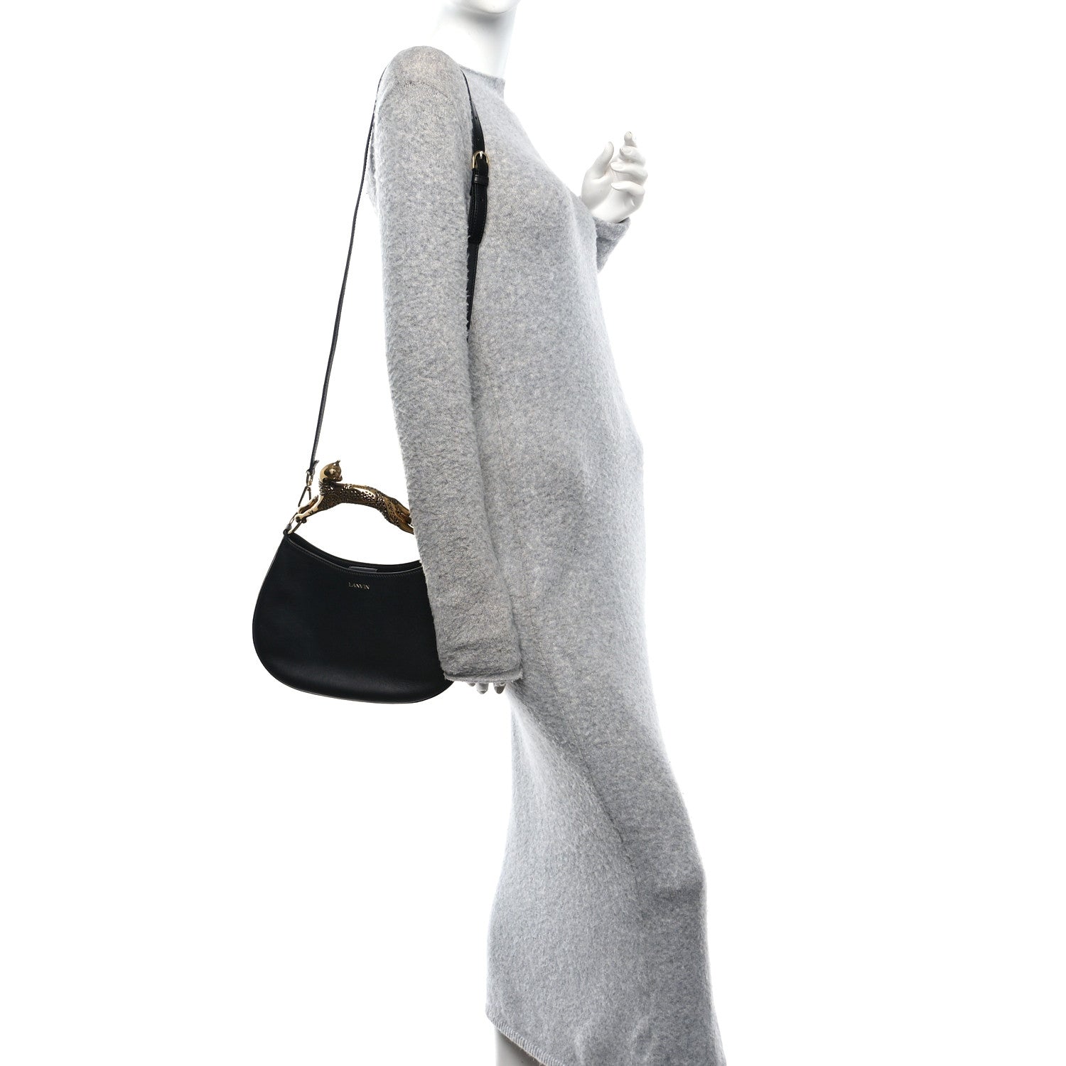 Lanvin Lambskin Cat Hobo Black 2 of 11