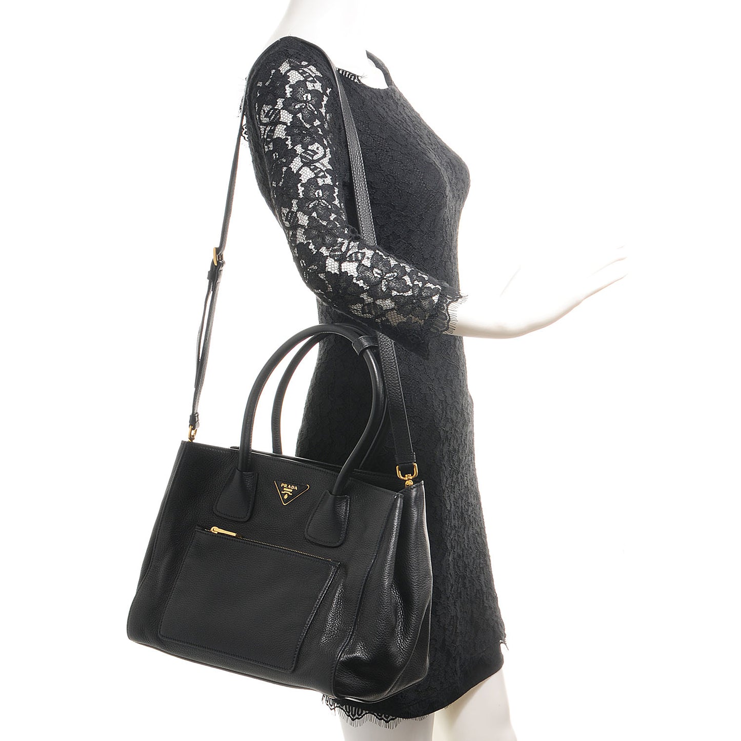 Vitello Daino Shopping Tote Nero Black