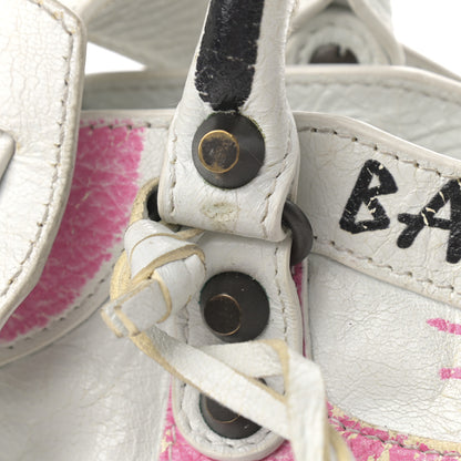Balenciaga Agneau Graffiti All Over Classic Hardware Mini City White Multicolor 16 of 20