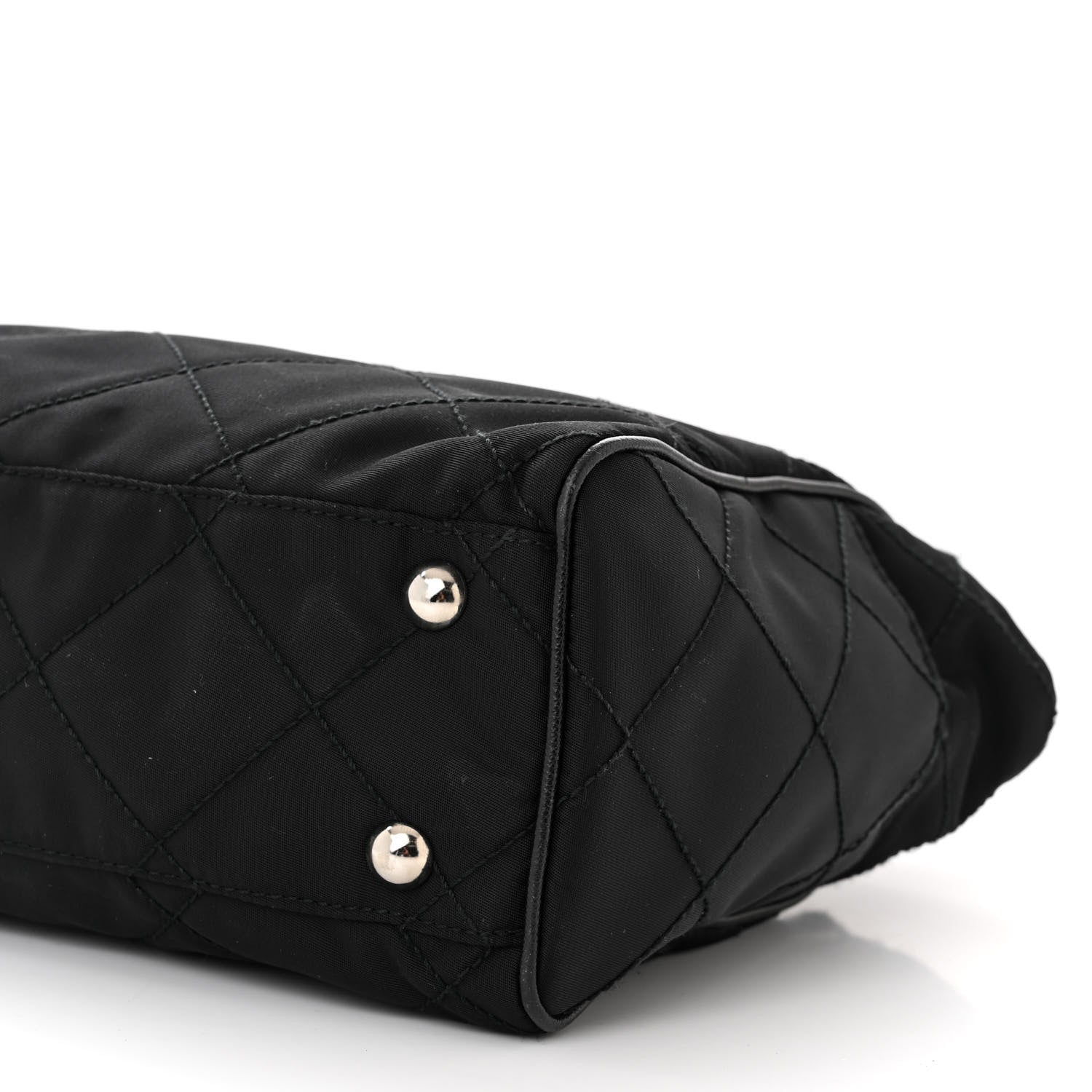 Prada Nylon Tessuto Quilted Chain Shoulder Bag Black 9 of 11