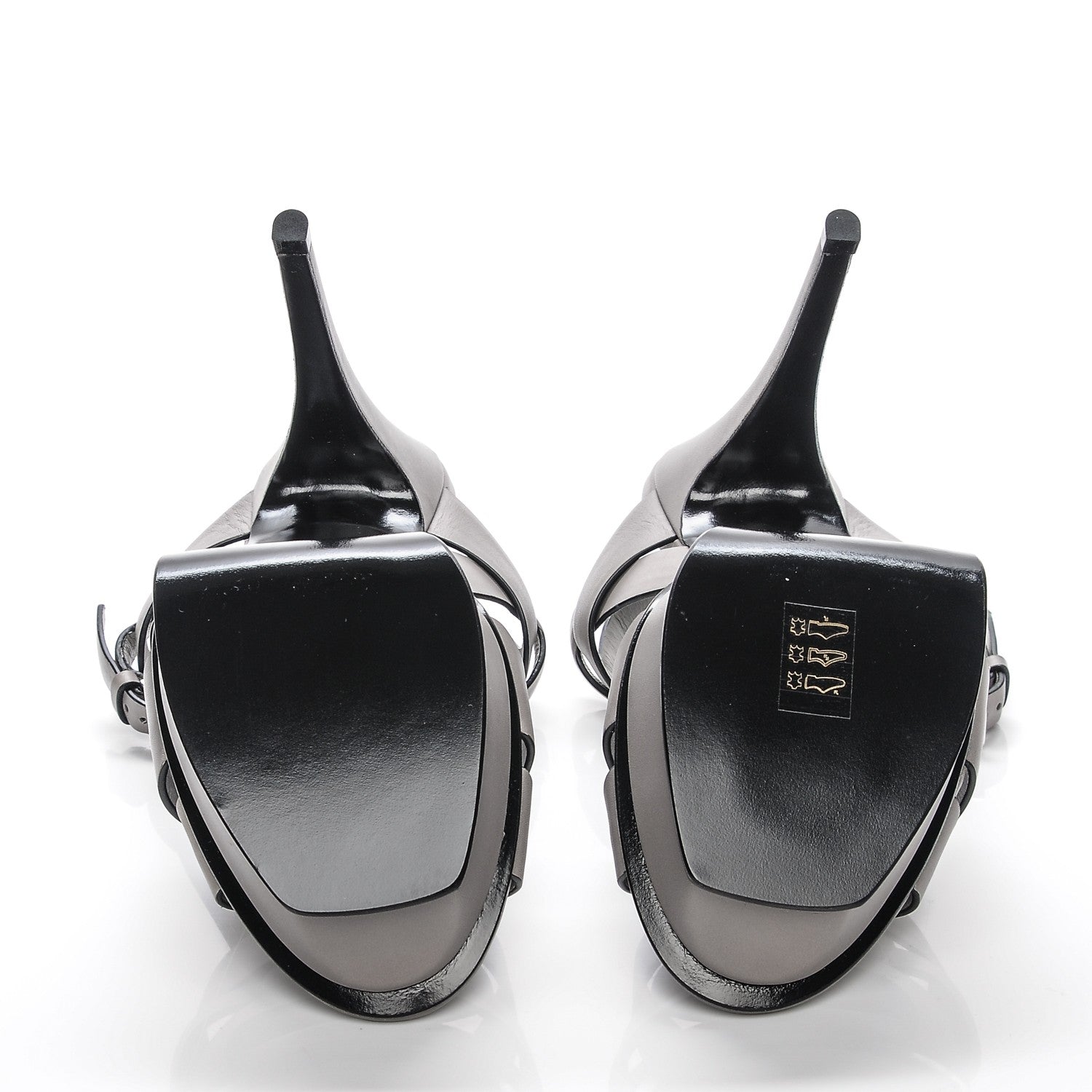 Saint Laurent Calfskin Tribute 105 Platform Sandals 38.5 Grey Black 5 of 7