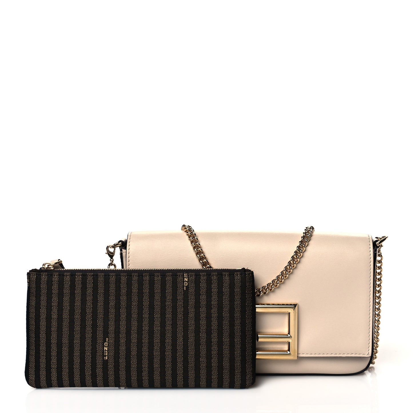 Vitello Palmellato Wallet on Chain with Pouches Camelia