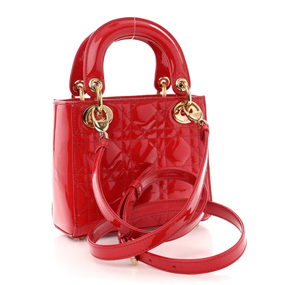 Christian Dior Patent Cannage Mini Lady Dior Red 3 of 9