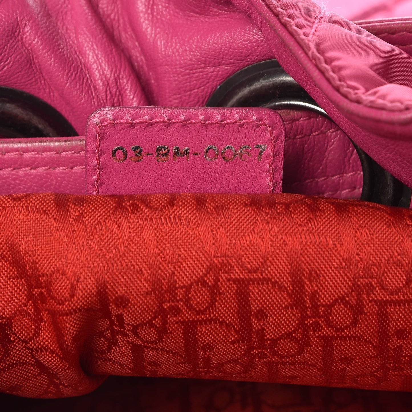 Satin Cannage Drawstring Bag Pink