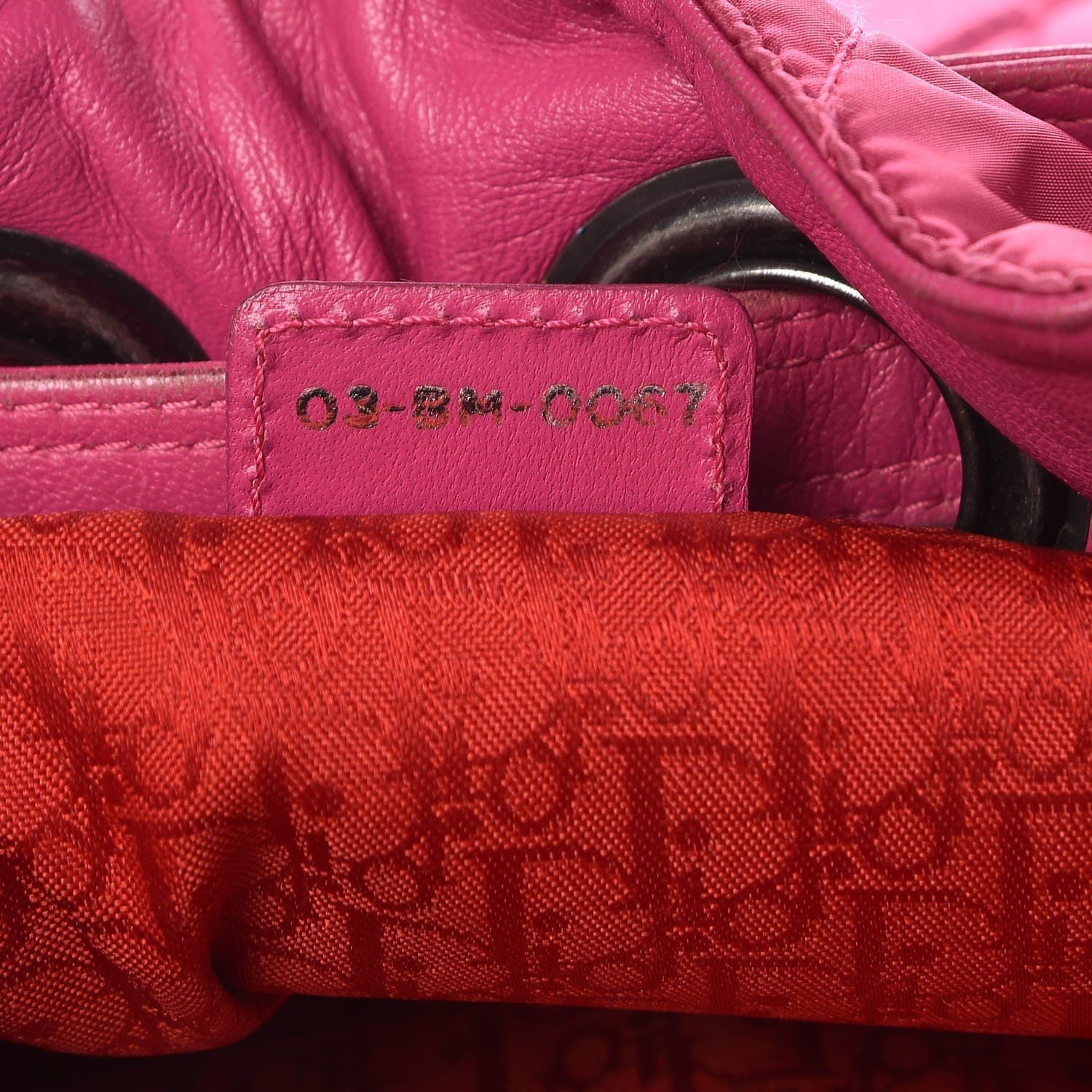 Christian Dior Satin Cannage Drawstring Bag Pink 7 of 12