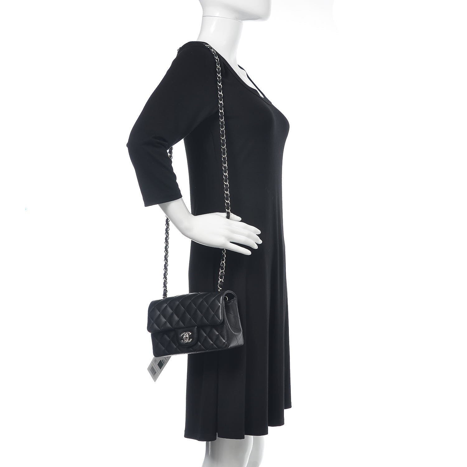 Chanel Lambskin Quilted Mini Rectangular Flap Black 2 of 10