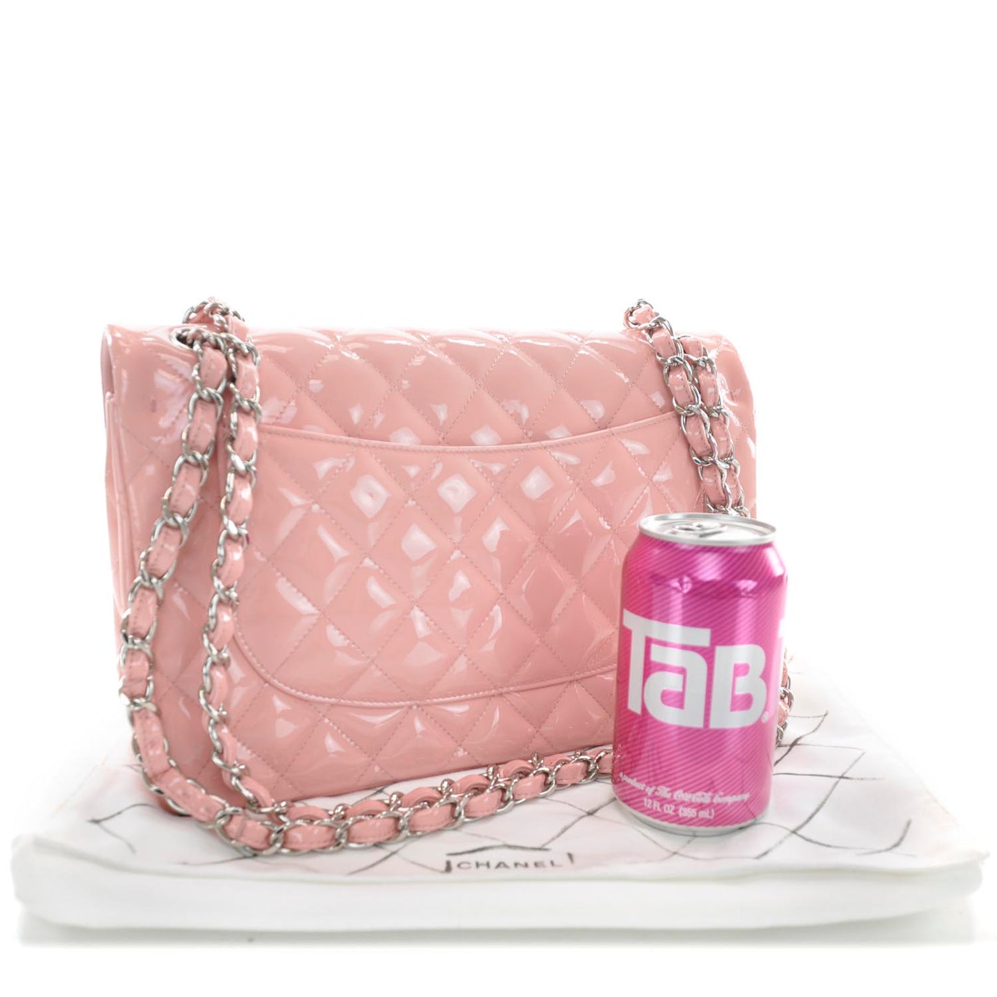 Patent Jumbo Double Flap Pink