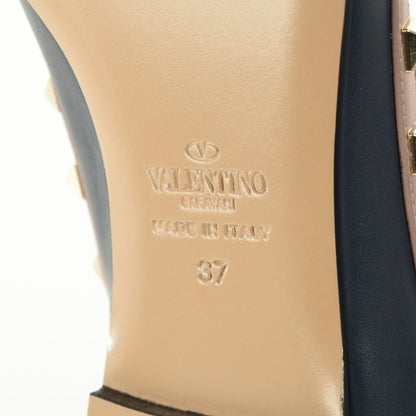 Valentino Garavani Nappa Rockstud Cage Ballerina Flats 37 Marine Poudre 6 of 8
