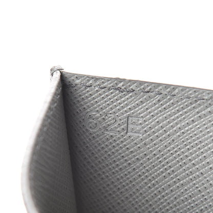 Prada Saffiano Shine Monochrome Card Holder Marmo 7 of 8