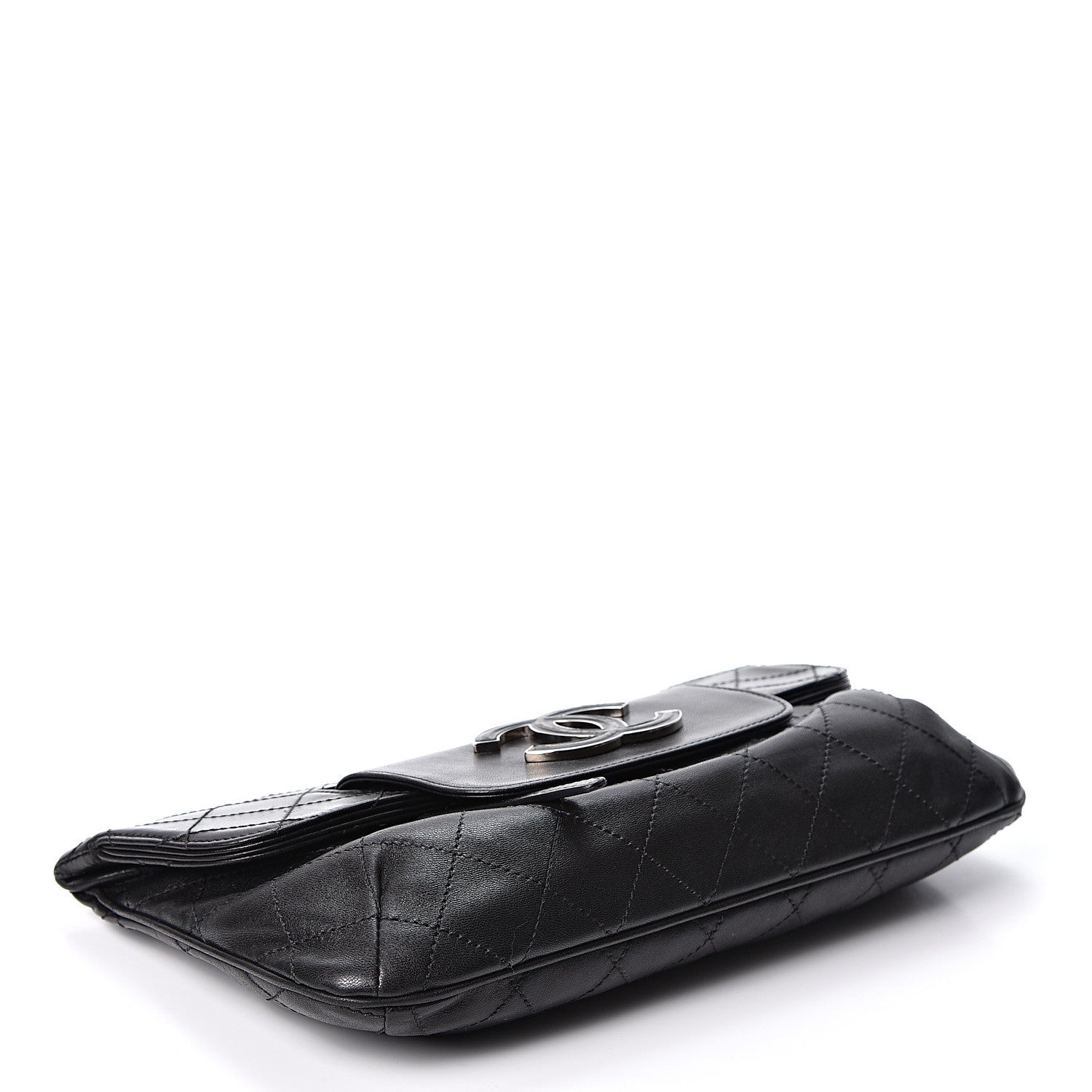 Chanel Lambskin Diamond Stitch Convertible Clutch Black 3 of 8
