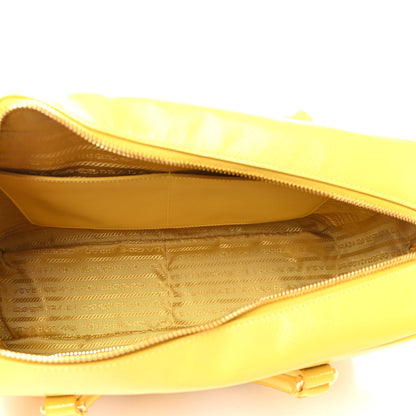 Prada Saffiano Vernice Floral Bauletto Bag Girasole 4 of 6