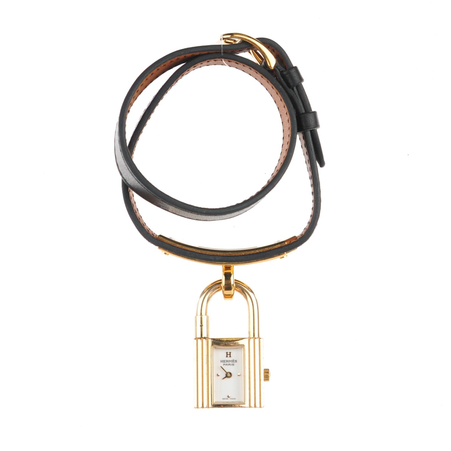 Stainless Steel Barenia 20mm Kelly Cadena Double Tour Quartz Watch Noir