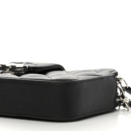 Chanel Lambskin Quilted CC Box Clutch With Chain Black 14 of 17