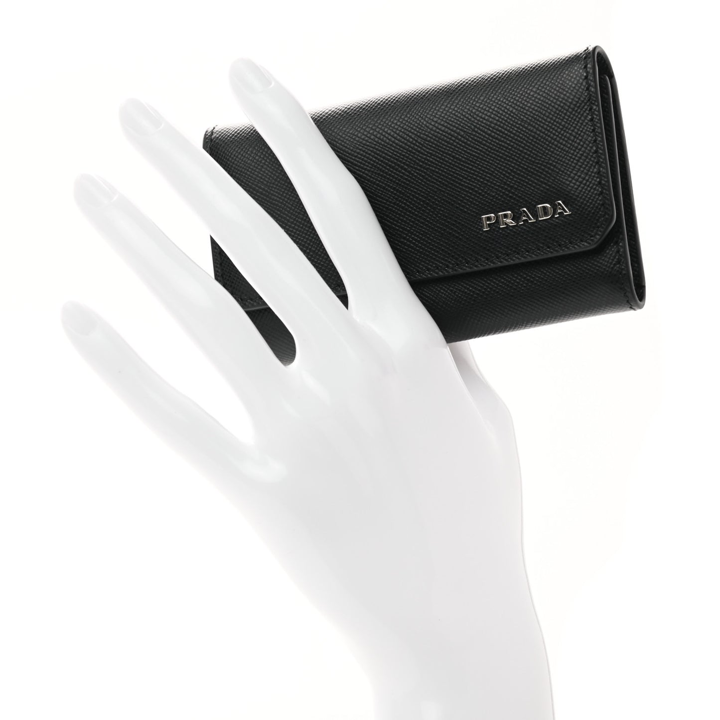 Saffiano 6 Key Holder Black