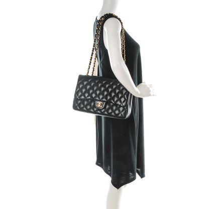Chanel Lambskin Quilted Jumbo Single Flap Black 2 of 8