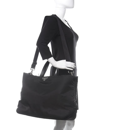 Prada Tessuto Nylon Soft Padded Medium Shopping Tote Black 2 of 10