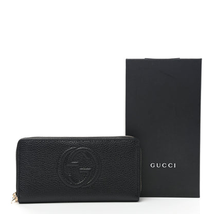 Gucci Pebbled Calfskin Soho Zip Around Wallet Black 8 of 8