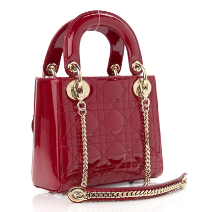 Christian Dior Patent Cannage Mini Lady Dior Red 3 of 11