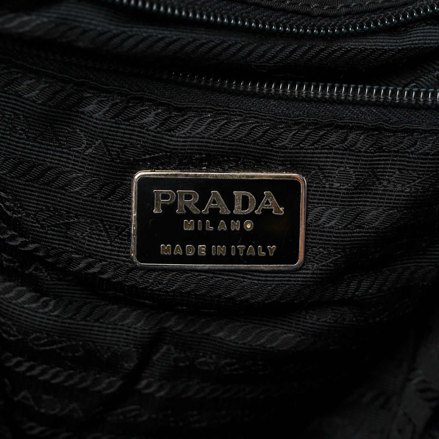 Tessuto Nylon Vela Chain Backpack Black
