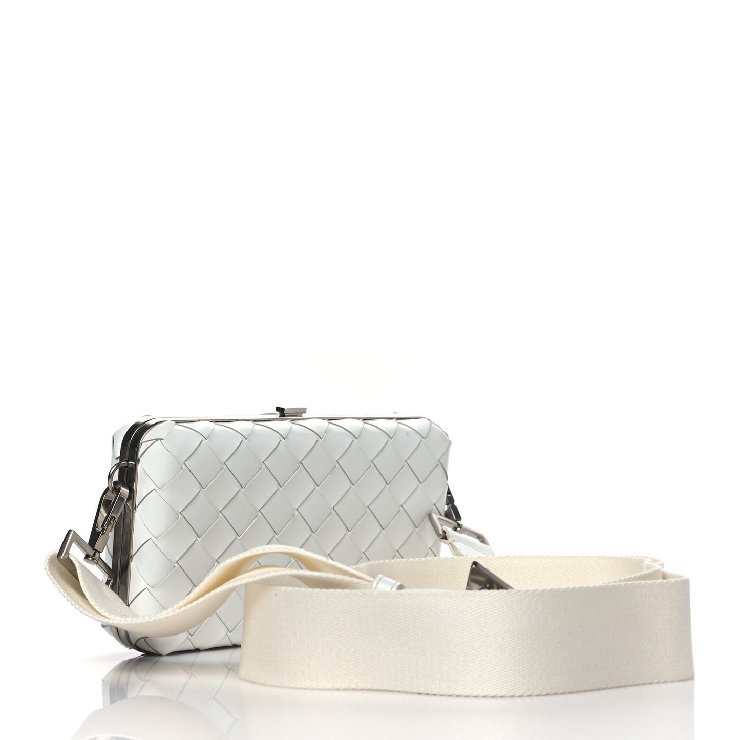 Spazzolato Intrecciato Mens Crossbody Messenger Bag Bianco