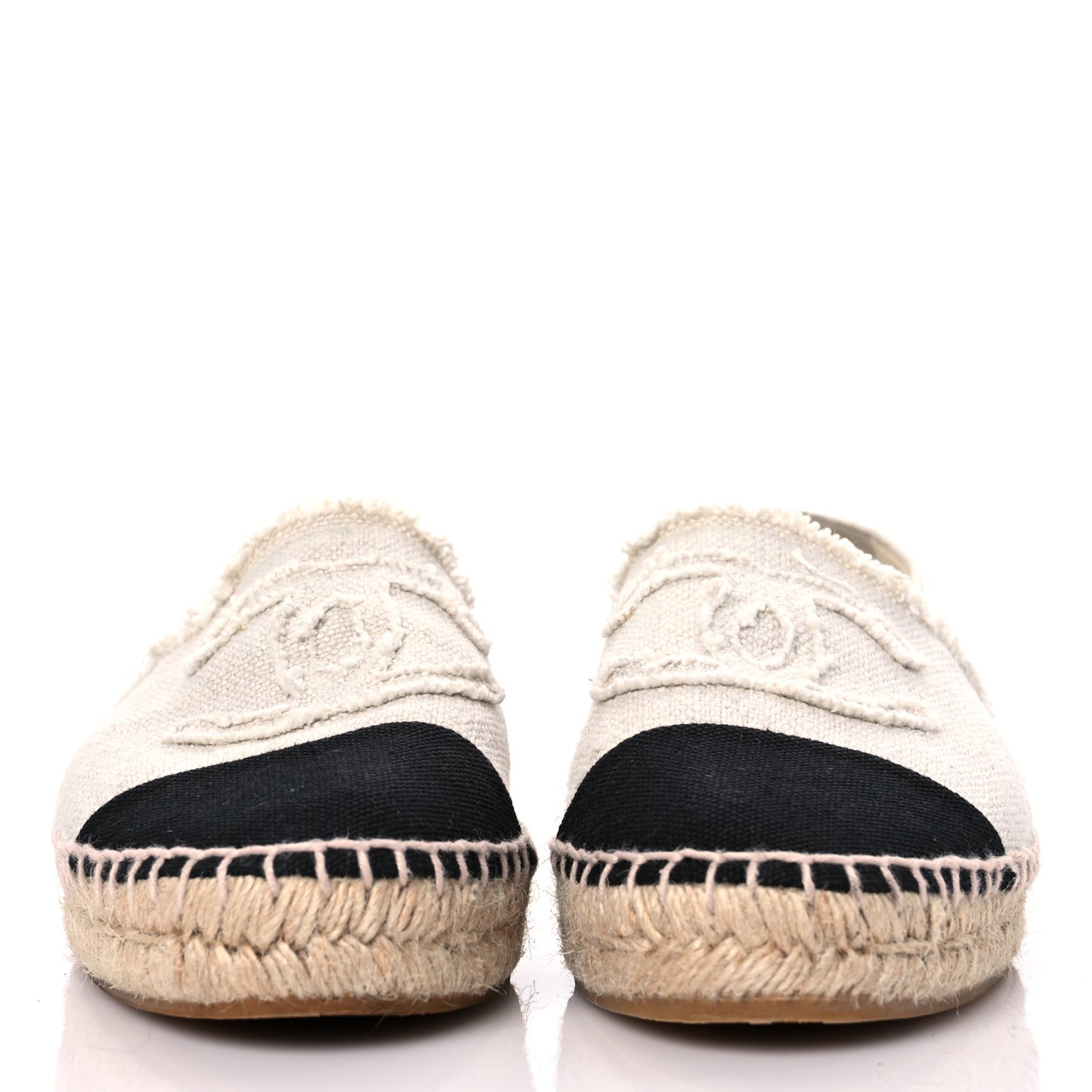 Linen CC Espadrilles 36 Beige Black