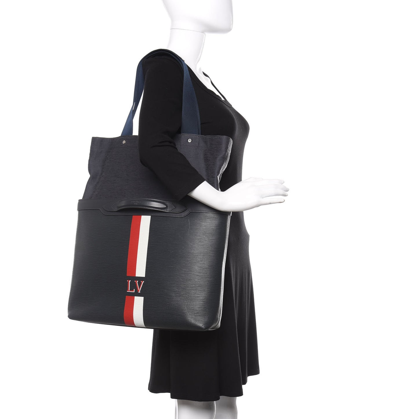 Epi Canvas Ultralight Tote Navy Stripes