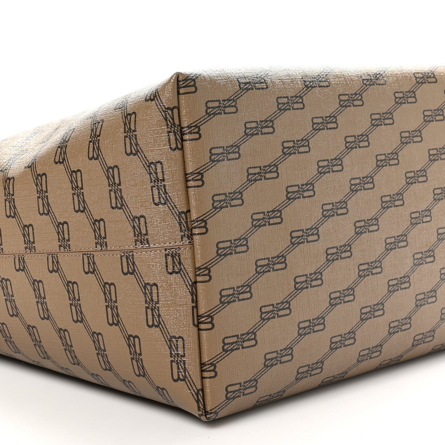 Coated Canvas BB Monogram Large Signature East West Shopper Bag Beige Brown