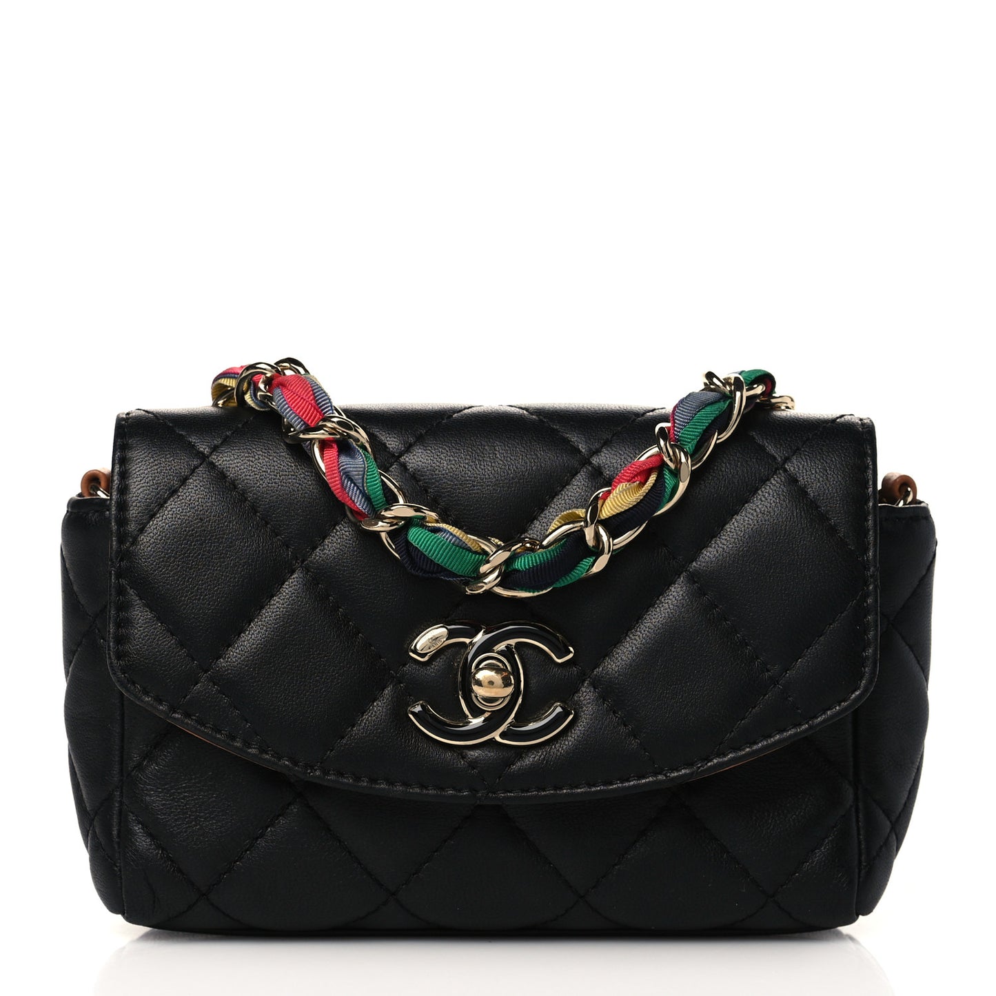 Lambskin Mixed Fibers Quilted Small Cocovado Flap Black