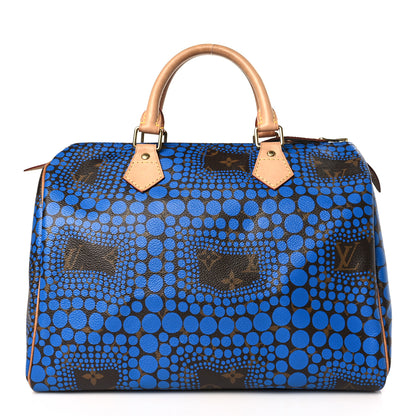 Louis Vuitton Monogram Kusama Town Speedy 30 Blue 1 of 8
