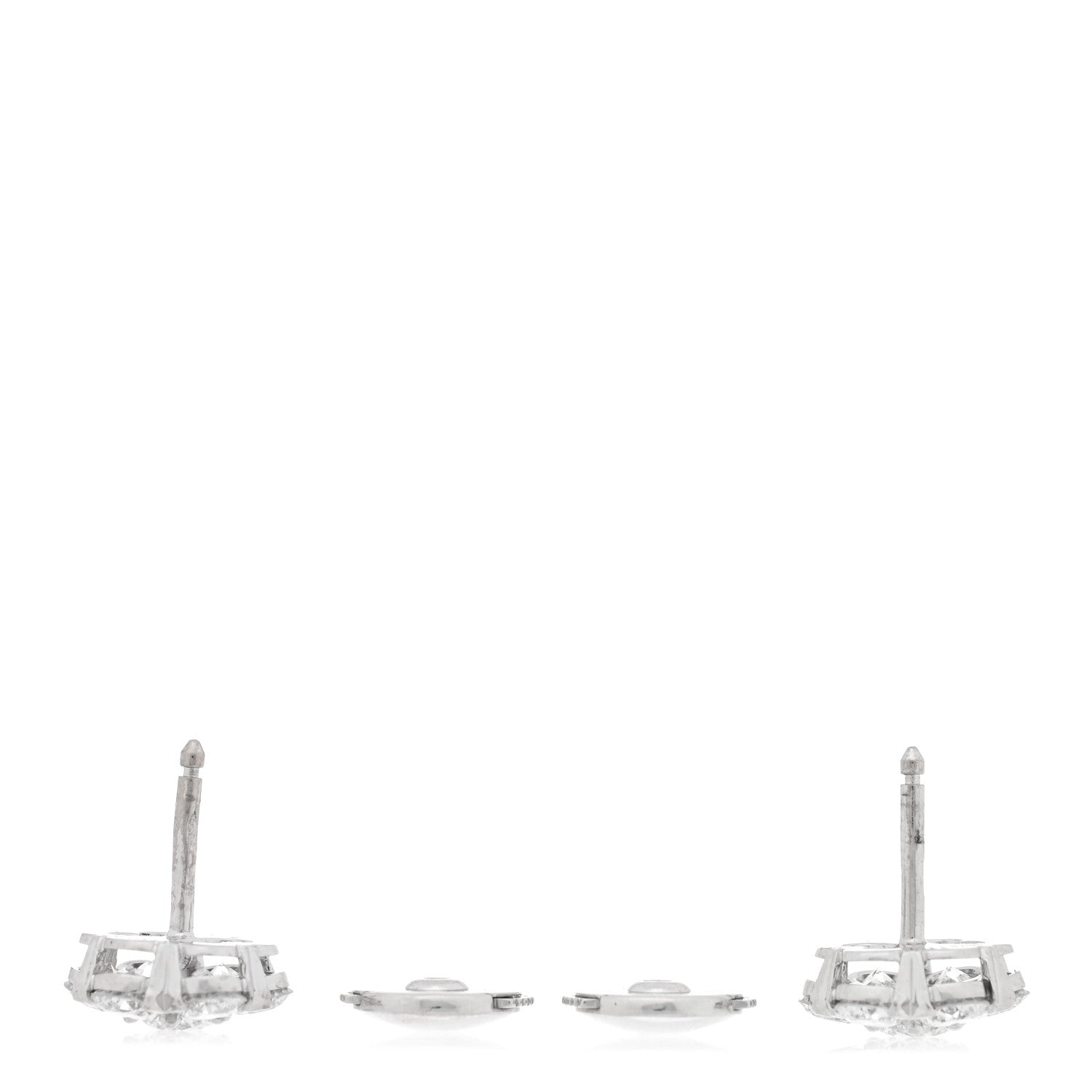 Van Cleef & Arpels 18K White Gold Diamond Large Fleurette Earrings 3 of 5