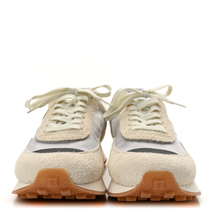 Chanel Suede Mesh Womens CC Sneakers 40 White Black 3 of 10