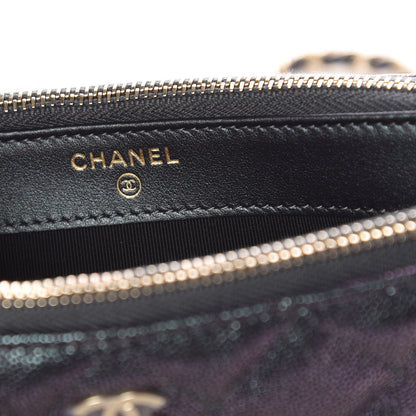 Chanel Iridescent Caviar Quilted Clutch With Chain Black 6 of 11