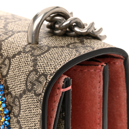 Gucci GG Supreme Monogram Crystal Floral Embroidered Medium Dionysus Shoulder Bag Beige Pink Beige Multicolor 14 of 15